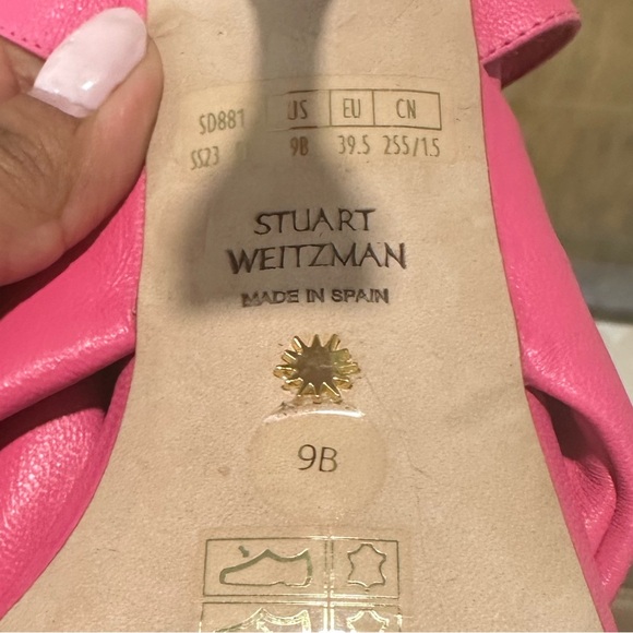 🌹STUART WEITZMAN🌹 Playa Knot Leather Stiletto Sandals Size: 9B - Picture 12 of 13